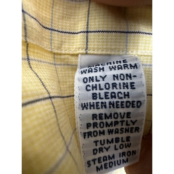 Ralph‎ Lauren Blake 100% Cotton Short Sleeved Shirt size L Yellow Gingham Check - Picture 5 of 6